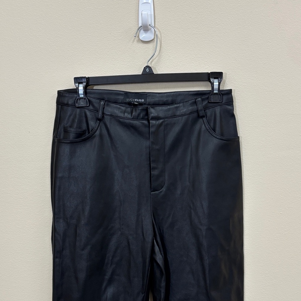 Lucy Paris Black Faux Leather Pants